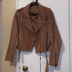 Never Worn 100% Suede Tan Moto Jacket XL BLANK NYC